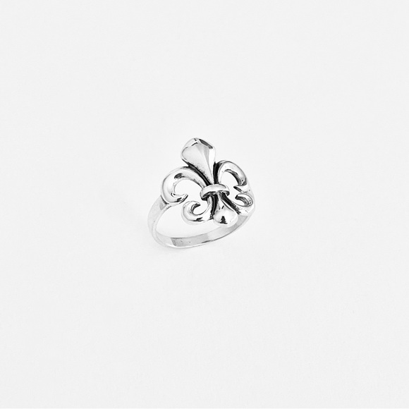 Sterling Silver Fleur De Lis Ring, New Orlean Saints, France Symbol, Lily Rings - Picture 10 of 14